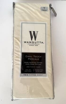 350tc-ivory Wamsutta Cool Touch Percale 350 Tc 100% Egyptian Cotton Twin Fitted Sheet Ivory