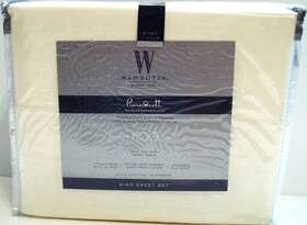 Wamsutta 444100313835 500 Thread Pima Cott King Sheet Set Ivory Solid New
