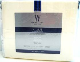 Wamsutta 444100315273 500 Thread Pima Cott Twin Sheet Set Ivory Stripe New Wamsutta 444100315273 500 Thread Pima Cott Twin Sheet Set Ivory Stripe New