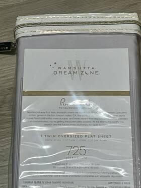 Wamsutta 444600023777 Brand New 1 Twin Oversized Flat Sheet Lavender Dream Zone 725 Tc