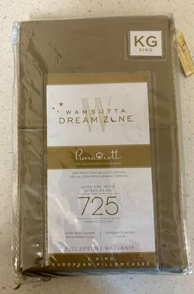 Wamsutta 444600024286 Dream Zone 100% Pima Cotton 725 Tc Pillowcases Taupe King