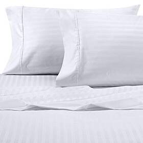 Wamsutta 704817374230 625 Thread Count Pimacott Stripe King Sheet Set In White