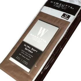 Wamsutta 806222559582 New Oversized Chocolate Ultra Soft 525tc Cotton Sateen Queen Flat Sheet