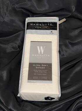 Wamsutta 806222559841 New Ultra Soft Sateen 525 Tc Ivory 100% Pima Cotton King Flat Sheet