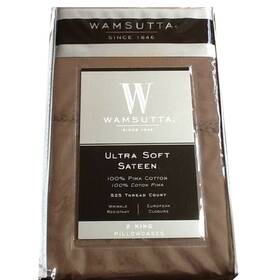 Wamsutta 806222560274 New Chocolate Brown Ultra Soft 525 Tc 100% Pima Cotton King Pillowcases