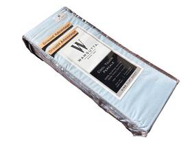 Wamsutta 817491015068 New Oversized Light Blue Cool Percale Egyptian Cotton King Flat Sheet