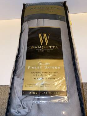 Wamsutta 849710001392 New 725 Tc Supima Cotton Sateen Grey King Flat Sheet