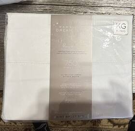Na7c9160 Wamsutta Dream Zone 750 Thread Count King White 100% Cotton Sateen Sheet Set
