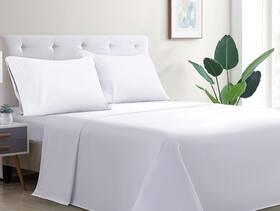 Wamf001t-wh Wavveuziz Bed Sheet Set Super Soft 100% Microfiber 1800 Brushed Embroi