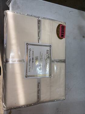 Weave 191790060265 Ultralux Sateen Swiss Dot Tan King Size 4 Piece Sheet Set 1000 Thread Count New