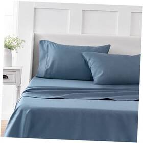 Welspun 887719198392 Sheets 100% Cotton Size Set - 4 Piece Soft Smooth Durable Easy Full Blue