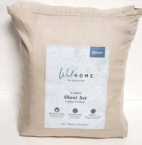 Welspun Usa Inc 887719211138 Welhome 320 Tc 4pc Cotton-rich Sheet Set - Oyster Grey