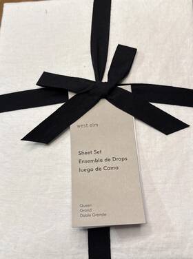 4646887 West Elm European Flax Linen Queen Sheet Set
