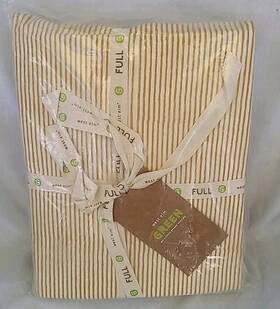 5450069 West Elm Organic Wavy Stripe Sheet Set Full Gold Off-white 100% Cotton 5450069 West Elm Organic Wavy Stripe Sheet Set Full Gold Off-white 100% Cotton