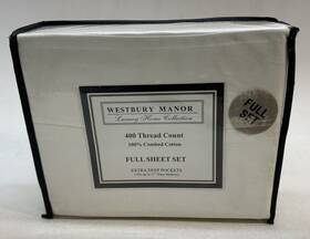 Westbury Manor Rn-119570 100% Combed Cotton 400 Tc Full Sheet Set Extra Deep Nip