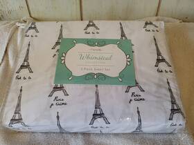 Whimsical Collection 655385240666 New Macys Twin Sheet Set Paris Eiffel Tower French Motif