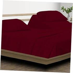 Dc1-mk4-nju1-nbh9-pl159 White Elefant Top Split-king Adjustable King Bed Sheets - 34 Inch Split Burgundy Stripe