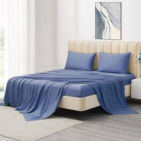 Wodfamy 755502869579 King Size Sheet Sets 100% Viscose From Bamboo Cooling Sheets 16 Deep Poc