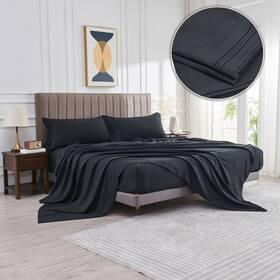 Wodfamy 755524023027 Microfiber Easy Fit Queen Size Bed Sheet Set Extra Soft Deep Pockets Luxury H