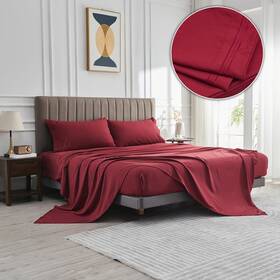 Wodfamy 755524023898 Microfiber King Size Bed Sheet Set Extra Soft Deep Pockets Luxury Hot