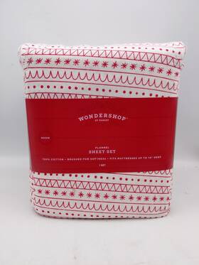 Wondershop 198101057761 Flannel Queen Sheet Set 100% Cotton 4pc
