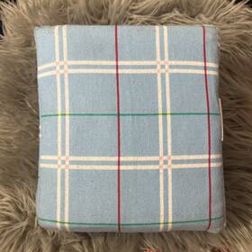 Wondershop 198101058119 Twin Flannel Sheet Set Blue Plaid Cotton Bedding-3 Pcs Open Box