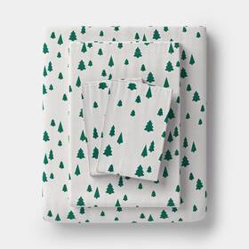 Wondershop 198850919334 At Target Christmas Tree Scene Flannel Sheet Bedding Set King Size