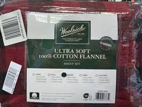Woolrich 086569073730 Printed Flannel 4-pc. Sheet Set Queen Bedding New