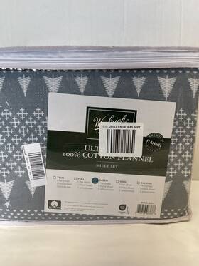 Woolrich 675716983888 Printed Flannel 4-pc. Sheet Set Queen Bedding New