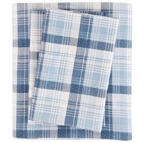 72007140042 Woolrich Cotton Sheets Set 4-piece Cottage Blue Plaid Queen
