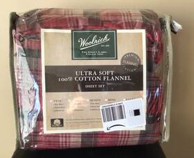 Wr20-1799 Woolrich John Rich & Bros. Flannel Ultra Soft 100% Cotton Sheet Set Twin Red
