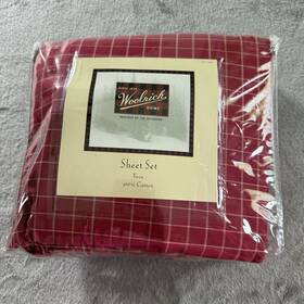 Woolrich-93486983 Woolrich Twin Cotton Flannel Sheet Set Red Plaid