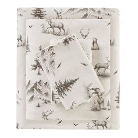 Wr20-3990 Woolrich Cotton Sheet Set Cottage Charms Print 100% Flannel Sheets Warm And Fuzz