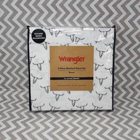 Wrangler 883893888180 6 Piece Washed Queen Sheets Set Longhorn Cow Cattle Cowboy Western Wrangler 883893888180 6 Piece Washed Queen Sheets Set Longhorn Cow Cattle Cowboy Western