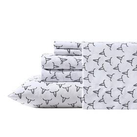 Ushsa01262233 Wrangler King Sheet Set Lightweight Bedding Yellowstone Inspired Steer Skulls Black