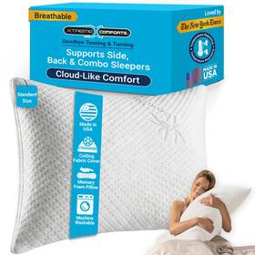 Cominhkg081530 Xtreme Comforts Memory Foam Pillows Made In The Usa - Standard White