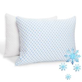 Hdus-shmz-2p-3020-01 Xwzo Cooling Pillow 2 Pack Pillows Queen Size White And Blue