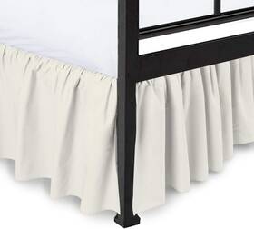 Ycmicrorufflebs14queenivory Yarns Of Cotton Queen Ruffled Bed Skirt With Split Corners - 14 Inch Drop Hotel Quality Brush