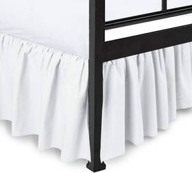 Ycmicrorufflebs15queenwhite Yarns Of Cotton Queen Ruffled Bed Skirt With Split Corners - 15 Inch Drop Hotel Quality Brush