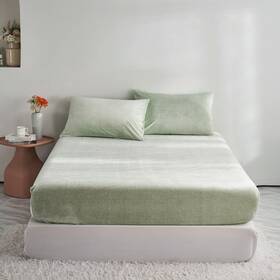 Yasmeng B0clv7c8t9 1 Pack Sage Green Plush Velvet King Fitted Sheet Only Ultra Soft Shaggy