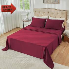 Yibeizi 445013049074 Queen Sheet Set Cooling Sheets Deep Pocket Size Bed Red Soft