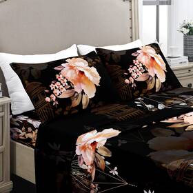Cp4pcs-mm-sm678-f Yiyea Full Sheet Set Luxury 1800tc Hotel Quality Double Brushed Floral Micro Cp4pcs-mm-sm678-f Yiyea Full Sheet Set Luxury 1800tc Hotel Quality Double Brushed Floral Micro