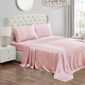 Jys017111 Ymf Carpets Inc. Juicy Couture Queen Size Satin Bed Sheet Set Deep Pocket Silky Shee Jys017111 Ymf Carpets Inc. Juicy Couture Queen Size Satin Bed Sheet Set Deep Pocket Silky Shee