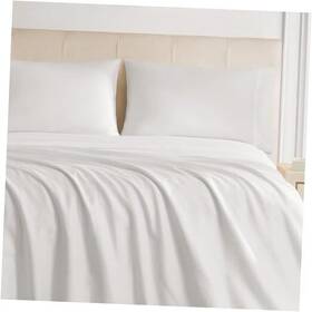 Yms026163 Ymf Carpets Inc. Cloud Embrace Sateen Sheet Set 100% Cotton 4-piece Full - 4 Piece White