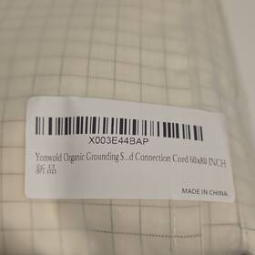 X003e44bap Yonwold Organic Grounding Sheet 60x80 Inch Grid Pattern White Gots Certified