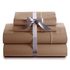 Yorkshire-mayfair New 1000 Tc Luxury Soft Cotton Silky Sateen Sheet Set Brow 646437018142
