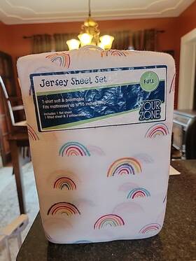 Yz8001020622-08 Your Zone Jersey Sheet Set Rainbow Full Fits Mattresses Up To 15 In New