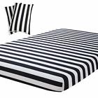 Ypso9npjxq General Bed Cover Queen Fitted Sheet Stripe Pattern Quality Polyester