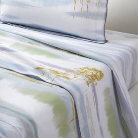 1051213 Yves Delorme Horizons By France-organic Cotton Percale Flat Sheet