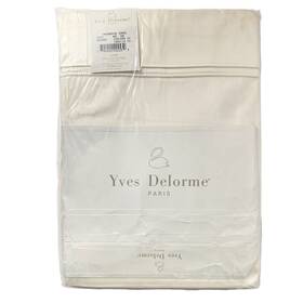 X110 Yves Delorme 794920224539 Inch Triomphe Ecru Beige Satin King Size Cotton Flat Sheet 106